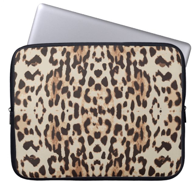 Achtergrond patroonleopard laptop sleeve (Voorkant)