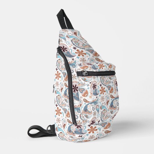 Achtergrond patroonpatroon van Paisley Sling Bag (Linkerhoek)