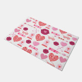 Achtergrond patroonValentijn 2023 met hart Deurmat (Schuin)