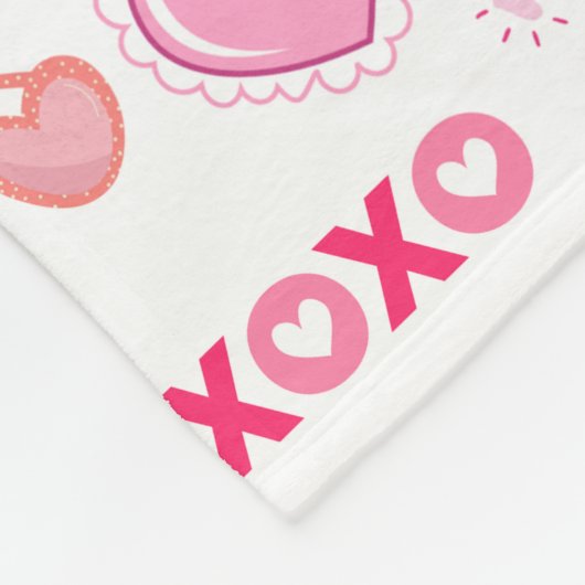 Achtergrond patroonValentijn 2023 met hart Fleece Deken (Hoek)