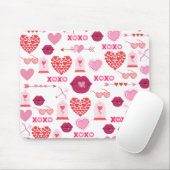 Achtergrond patroonValentijn 2023 met hart Muismat (Met muis)