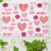 Achtergrond patroonValentijn 2023 met hart Theedoek (Gevouwen)