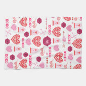 Achtergrond patroonValentijn 2023 met hart Theedoek (Horizontaal)