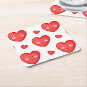 Achtergrond patroonValentijn met hartliefde Kartonnen Onderzetters (Schuin)