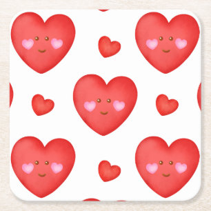 Achtergrond patroonValentijn met hartliefde Kartonnen Onderzetters