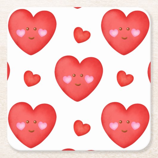 Achtergrond patroonValentijn met hartliefde Kartonnen Onderzetters (Voorkant)