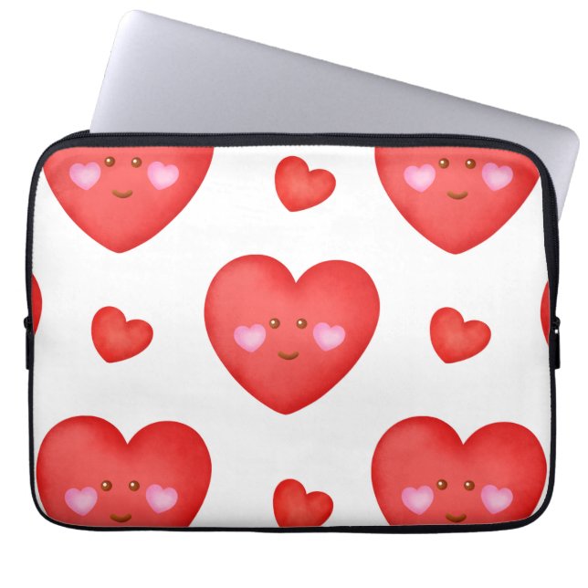 Achtergrond patroonValentijn met hartliefde Laptop Sleeve (Voorkant)