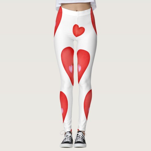 Achtergrond patroonValentijn met hartliefde Leggings (Voorkant)