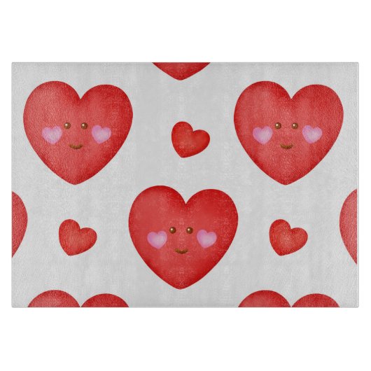 Achtergrond patroonValentijn met hartliefde Snijplank (Voorkant)