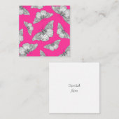 Achtergrond pen en inktvlinder Hot Pink Notitiekaartje (Voorkant / Achterkant)