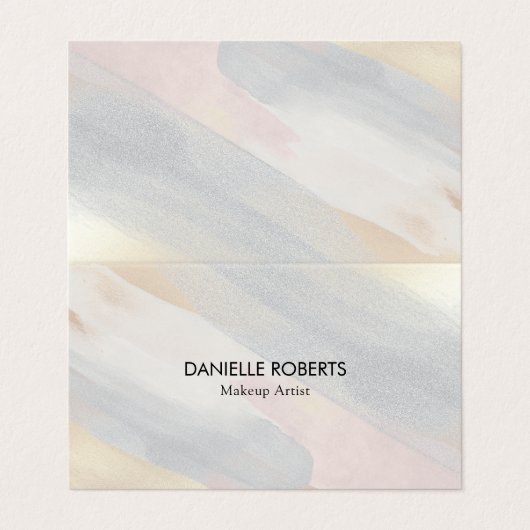 Achtergrond penseelkleuren afbreken visitekaartje (Buitenkant ongevouwen)