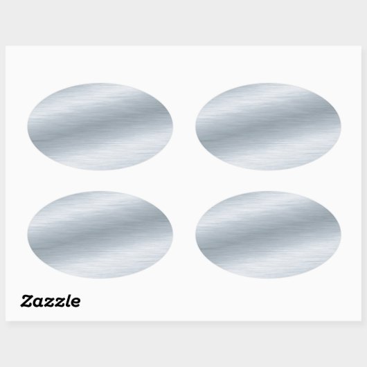 Achtergrond penseelvenster Silver Ovale Sticker (Vel)