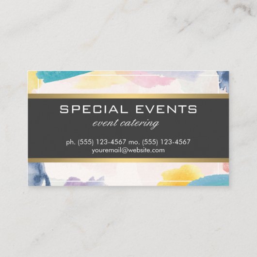 Achtergrond penseelverf visitekaartje (Achterkant)