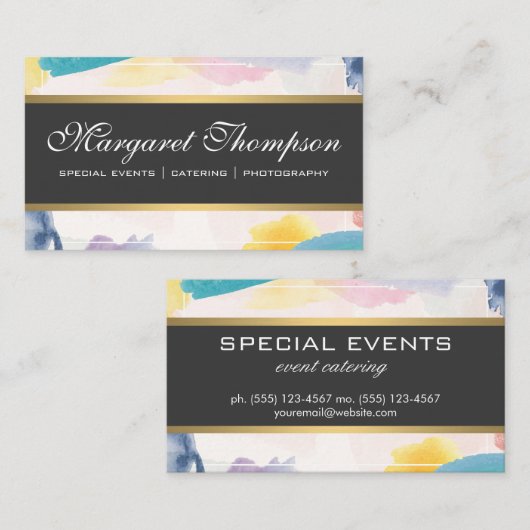 Achtergrond penseelverf visitekaartje (Voorkant / Achterkant)