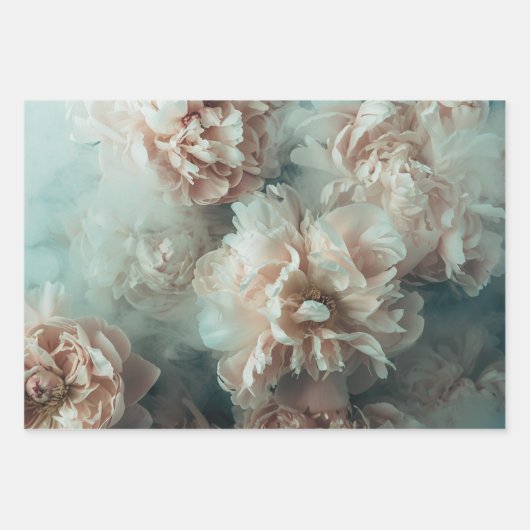 achtergrond pioenrozen decoupage inpakpapier vel (Voorkant)