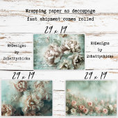 achtergrond pioenrozen decoupage inpakpapier vel