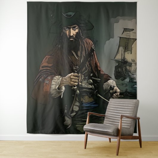 ACHTERGROND PIRATE SCHIP WANDKLEED (In situ)