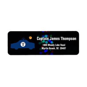 Achtergrond politieauto en licht etiket