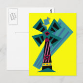 Achtergrond postmodern palm Bird Sans Briefkaart (Voorkant / Achterkant)