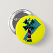 Achtergrond postmodern palm Bird Sans Ronde Button 5,7 Cm (Voorkant /achterkant)