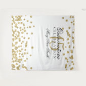 Achtergrond Quinceanera Feest Gouden Confetti Wandkleed (Voorkant (horizontaal))