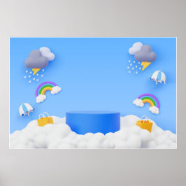 achtergrond regenboog gelukkige verjaardag poster