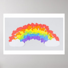 achtergrond regenboog gelukkige verjaardag poster