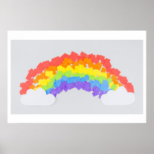 achtergrond regenboog gelukkige verjaardag poster