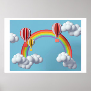 achtergrond regenboog gelukkige verjaardag poster