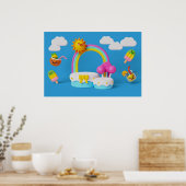 achtergrond regenboog gelukkige verjaardag poster (Keuken)