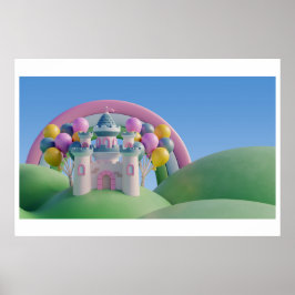 achtergrond regenboog gelukkige verjaardag poster