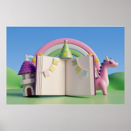 achtergrond regenboog gelukkige verjaardag poster