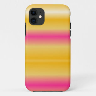 Achtergrond regenboogroze gele strepen iPhone 11 hoesje