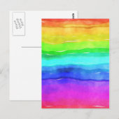 Achtergrond regenboogstrips waterverf briefkaart (Voorkant / Achterkant)
