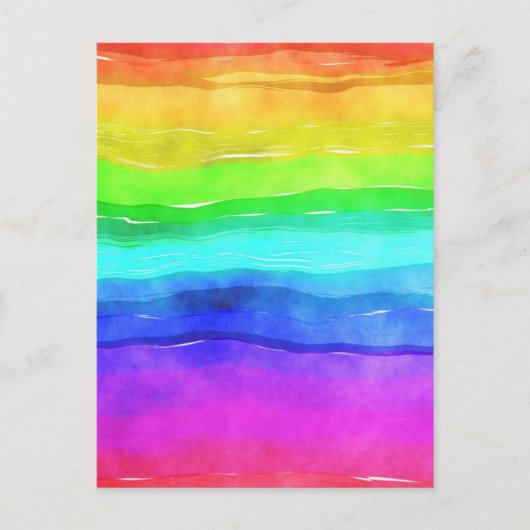 Achtergrond regenboogstrips waterverf briefkaart (Voorkant)