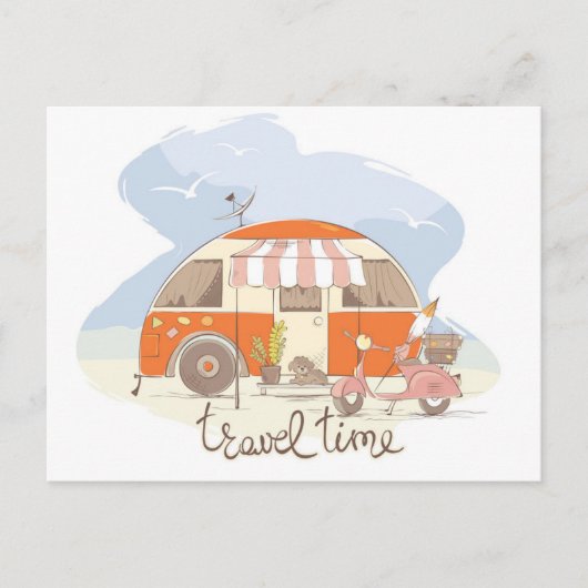 Achtergrond reistrappendienst briefkaart (Voorkant)