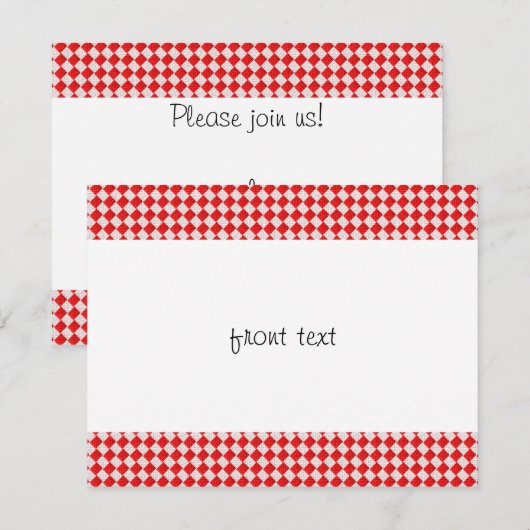 Achtergrond rode afgehandelde picnic Tablecloth Kaart (Voorkant / Achterkant)