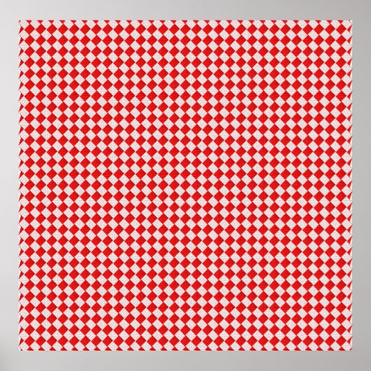Achtergrond rode afgehandelde picnic Tablecloth Poster (Voorkant)