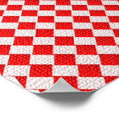 Achtergrond rode afgehandelde picnic Tablecloth Poster (Hoek)
