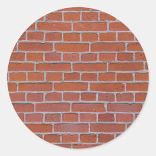 Achtergrond rode brick-structuur ronde sticker