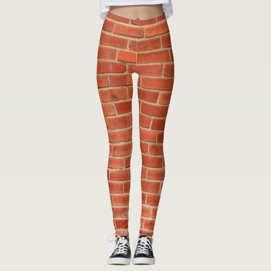 Achtergrond rode brick-wandtextuur leggings (Voorkant)