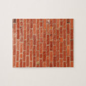 Achtergrond rode brick-wandtextuur legpuzzel (Horizontaal)