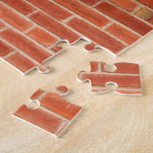 Achtergrond rode brick-wandtextuur legpuzzel (Zijkant)