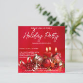 Achtergrond rode en gouden bubbels Holiday Kaart (Staand voorkant)