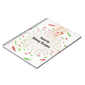 Achtergrond rode en groene ronde dot notitieboek (Linkerzijde)