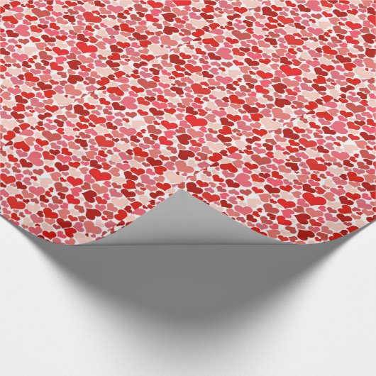 Achtergrond rode harten cadeaupapier (Hoek)
