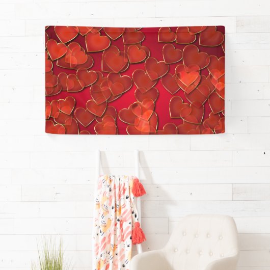 Achtergrond rode harten of achtergrond spandoek (Insitu)