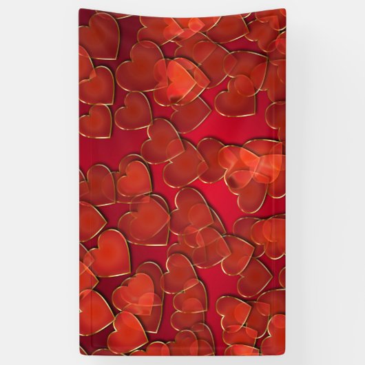 Achtergrond rode harten of achtergrond spandoek (Verticaal)