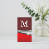 Achtergrond rode metalen | Monogram Visitekaartje (Staand voorkant)
