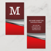 Achtergrond rode metalen | Monogram Visitekaartje (Voorkant / Achterkant)